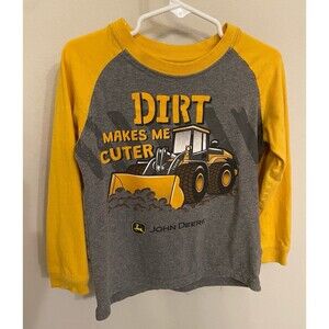John Deere Tractor Bulldozer Little Boy Toddler Long Sleeve Shirt, Size 3T
